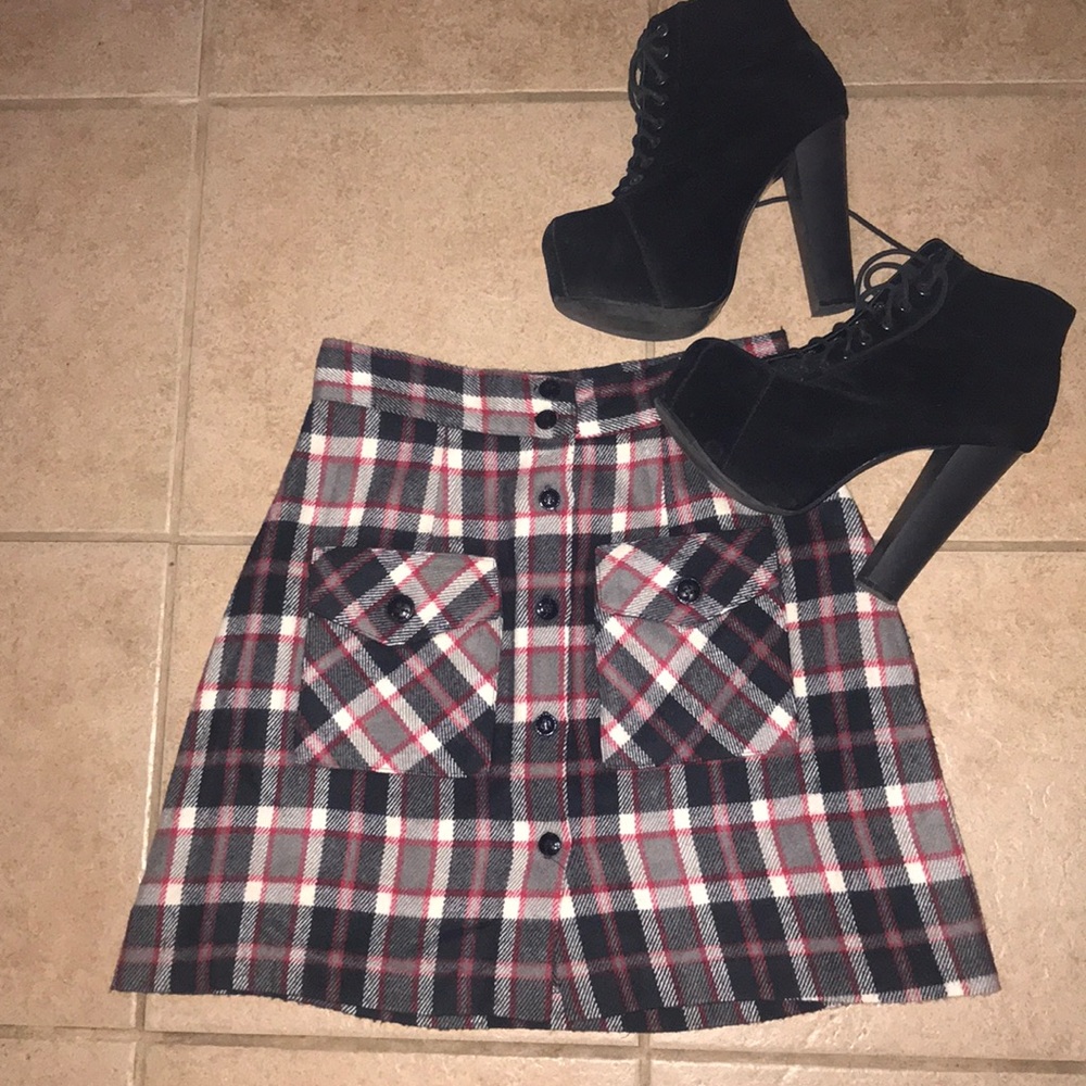Vintage Plaid skater school girl skirt